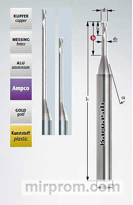 Микрофеза концевая 0,50х1,5х40х3 Z=2 арт. 30620900500150 EVOLUTION