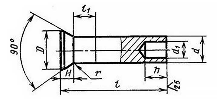 5*26 заклепка полупустотелая, потайная голова, сталь ГОСТ 12643-80